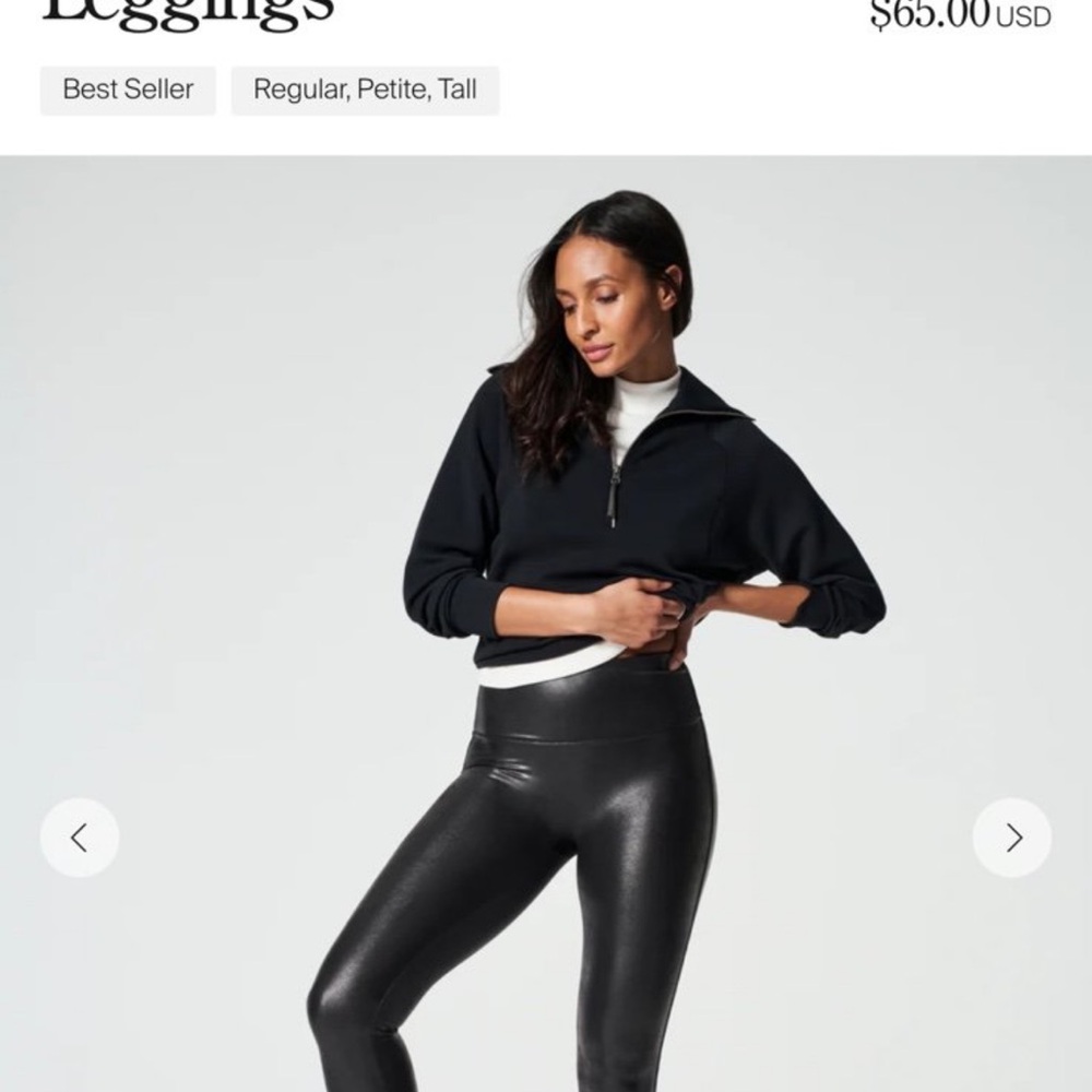 SPANX Black faux leather Leggings